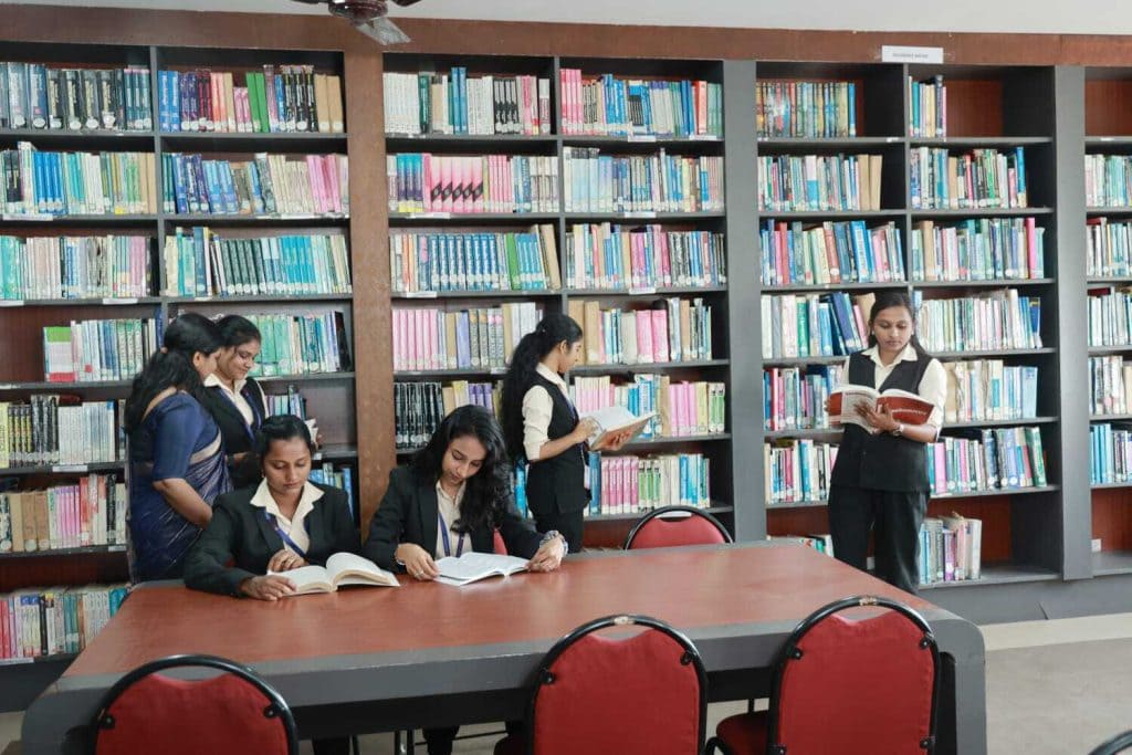 Students in library